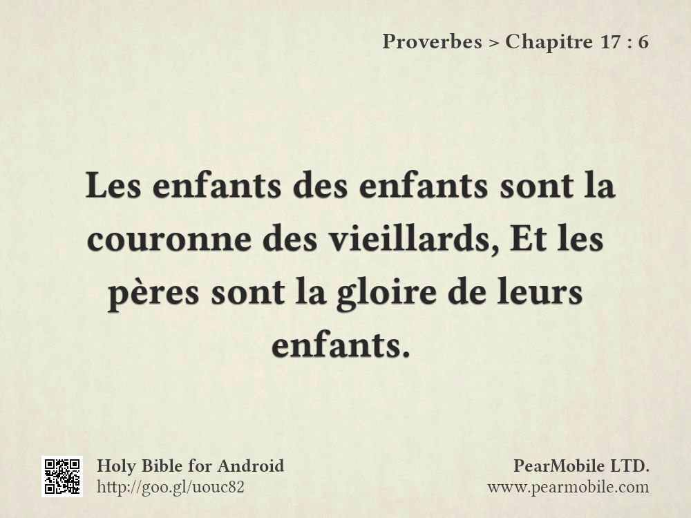 Proverbes, Chapitre 17:6